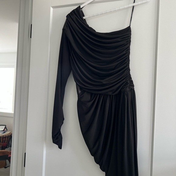 Black One Shoulder Dress - Picture 4 of 4
